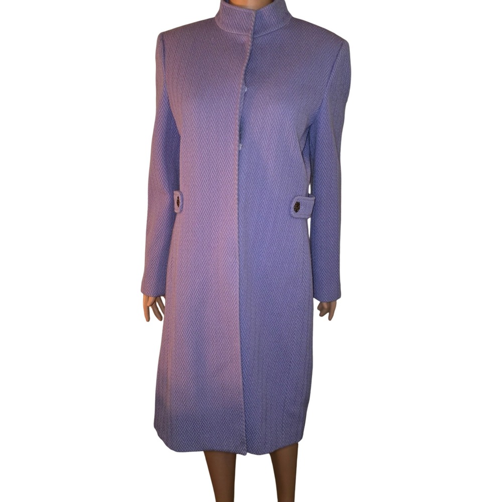 Isabella DeMarco‎ Women's Lavender Purple Herringbone Dress Coat Size 10 Vintage